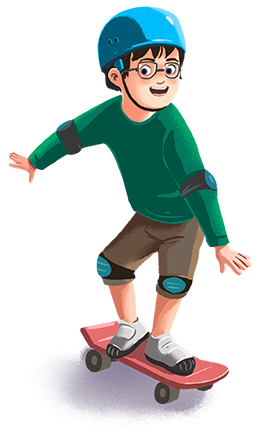 Jongen op skateboard - Spelenderwijs Frans leren in de basisschool