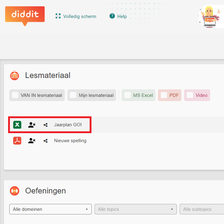 Jaarplan in diddit