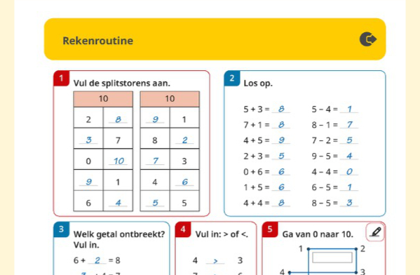 Herhaling: voorbeeld van Rekenroutine bij Rekenroute