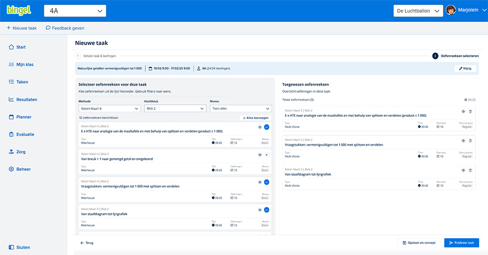 Sneller taken klaar zetten in de nieuwe Bingelversie